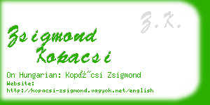 zsigmond kopacsi business card